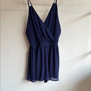 Navy Blue Sleeveless Romper
